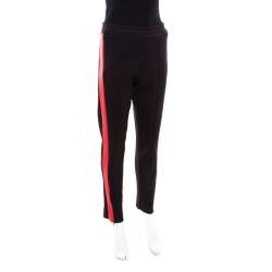 Joseph Black Contrast Side Panel Detail Jug Scuba Jersey Pants M