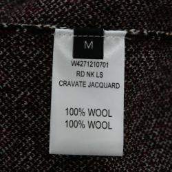 مملوكة مسبقًا Joseph Burgundy Cravate Jacquard Wool Crew Neck Sweater M