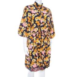 مملوكة مسبقًا Joseph Field Owen Floral Silk Dress S