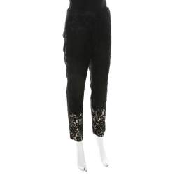 Joseph Black Lace Straight Leg Lennox Trousers L 