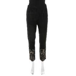 Joseph Black Lace Straight Leg Lennox Trousers L 