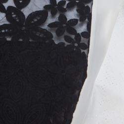 Joseph Black and White Leather Floral Lace Detail Jill Broderie Anglaise Top M 