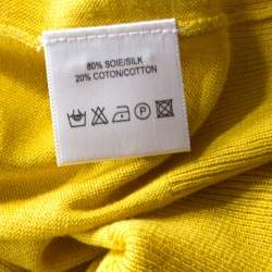 Joseph Yellow Silk Blend Knit Button Front Cardigan S 