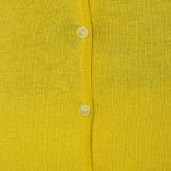Joseph Yellow Silk Blend Knit Button Front Cardigan S 