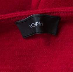 Joseph Red Wool Asymmetrical Ruched Detail Sleeveless Top S