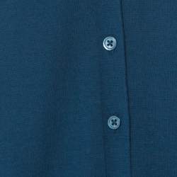 Pre Owned كارديغان قصات أزرار أمامية صوف و حرير أزرق مخضر M