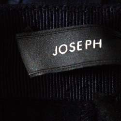 Pre Owned Joseph Navy Silk Georgette Pleated Wrap Maxi Skirt L