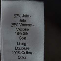 Pre Owned Joseph Beige Jute & Silk Blend Ombria Hessian Suiting Trousers L