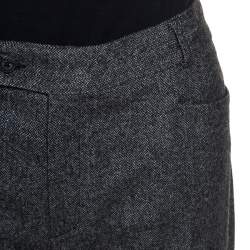 Joseph Grey Herringbone Wool Straight Fit Trousers L