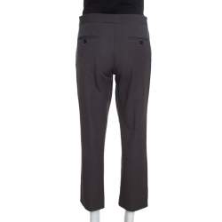 Pre Owned Joseph Grey Stretch Gabardine Queen Cropped Pants L