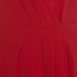 Joseph Red Crepe Pleat Detail Stellina Wrap Dress M