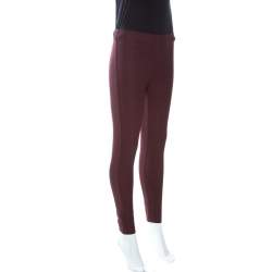 Joseph Burgundy Stretch Gabardine Leggings S