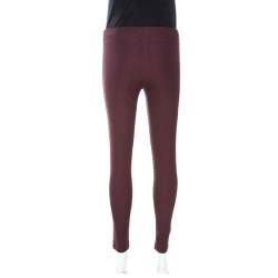 Joseph Burgundy Stretch Gabardine Leggings S