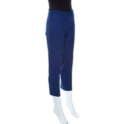 Joseph Blue Stretch Gabardine Queen Fit Cropped Pants S