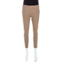 Joseph Light Brown Stretch Gabardine Queen Cropped Pants S