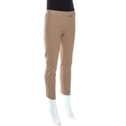 Joseph Light Brown Stretch Gabardine Queen Cropped Pants S