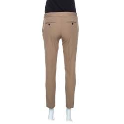 Joseph Light Brown Stretch Gabardine Queen Cropped Pants S