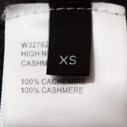 Joseph Grey Cashmere Leather Patch High Neck Tunic Sweater XS