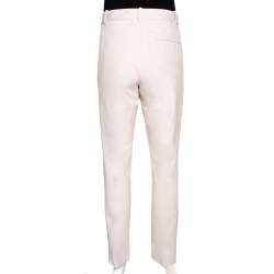 Pre Owned Joseph Ecru Stretch Gabardine Cropped Zoomy Trousers L