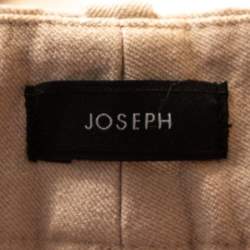 Pre Owned Joseph Ecru Stretch Gabardine Cropped Zoomy Trousers L
