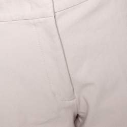 Pre Owned Joseph Ecru Stretch Gabardine Cropped Zoomy Trousers L