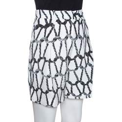Joseph Monochrome Rope Printed Silk Shorts M 