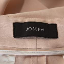 Joseph Pale Pink Matte Silk Chester Wide Leg Trousers M