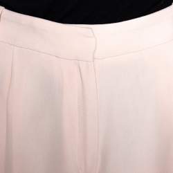 Joseph Pale Pink Matte Silk Chester Wide Leg Trousers M