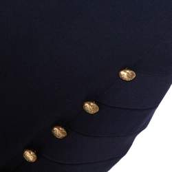 Joseph Navy Blue Crepe Sleeveless Step Button Dress M 