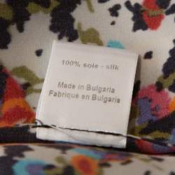 Pre Owned Joseph Multicolor Floral Printed Silk Front Tie Detail Sleeveless Blouse S