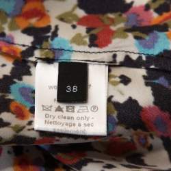 Pre Owned Joseph Multicolor Floral Printed Silk Front Tie Detail Sleeveless Blouse S