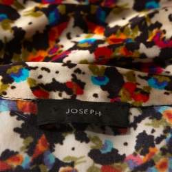 Pre Owned Joseph Multicolor Floral Printed Silk Front Tie Detail Sleeveless Blouse S