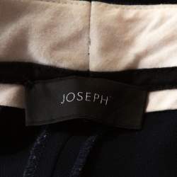 Pre Owned Joseph Navy Blue Stretch Crepe Rocker Straight Leg Pants L