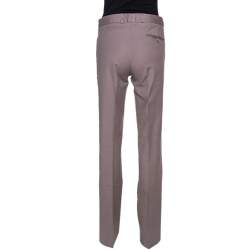 Pre Owned Joseph Taupe Stretch Cotton Straight Leg Pants M
