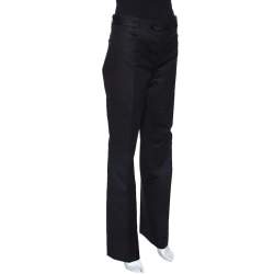 Pre Owned Joseph Black Stretch Cotton Straight Leg Pants M