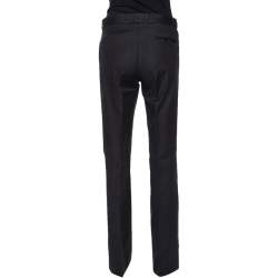 Pre Owned Joseph Black Stretch Cotton Straight Leg Pants M