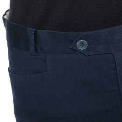 Pre Owned Joseph Navy Blue Stretch Cotton Straight Leg Pants M