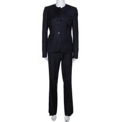 Joseph Black Wool Fizzy Super 100/Rocker Super 100 Pant Suit L