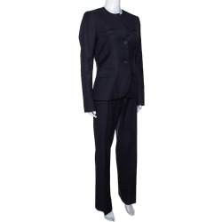 Joseph Black Wool Fizzy Super 100/Rocker Super 100 Pant Suit L