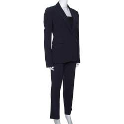 Pre Owned Joseph Navy Blue Stretch Crepe Earl/Ben Pant Suit M