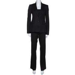 Joseph Black Wool Tailored Pant Suit S