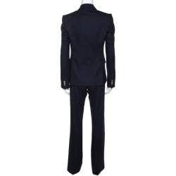 Pre Owned Joseph Navy Blue Wool Tailored Pant Suit S