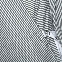 Joseph Sage Green Candy Striped Cotton Arran Wrap Top S