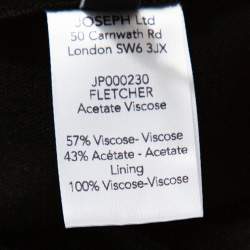 Joseph Black Crepe Zip Front Fletcher Midi Dress M