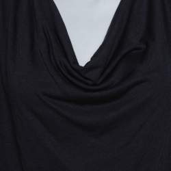 مملوكة مسبقًا Joseph Navy Blue Fluid Jersey Cowl Neck Top S