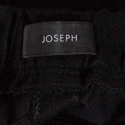 Pre Owned Joseph Black Leather & Stretch Gabardine Leggings S