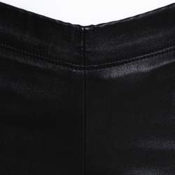Pre Owned Joseph Black Leather & Stretch Gabardine Leggings S