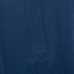 Pre Owned بلوزة جوزيف "دارا" أكمام طويلة حرير أزرق ميدنايت مقاس صغير (سمول)