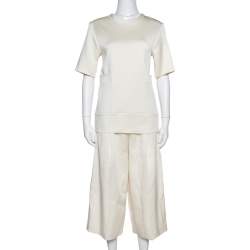 Joseph Cream Double Satin Tai/Ruppert Culottes & Top Set S