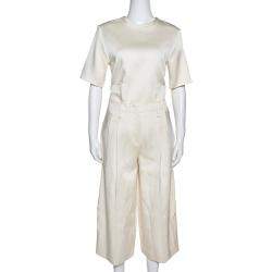 Joseph Cream Double Satin Tai/Ruppert Culottes & Top Set S